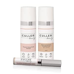 Ultimate Beauty Package by Culler Beauty - Makeup Kit with Matte Primer, Color Changing Foundation, & Lash Enhancer Serum (Light))