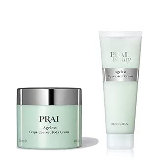 PRAI Beauty Ageless Firming Body Duo - Ageless Upper Arm Creme & Crepe Correct Body Creme - Anti Aging Lotion for Arms and Firming Body Creme - Deeply Hydrate, Lock in Moisture, Firm Skin