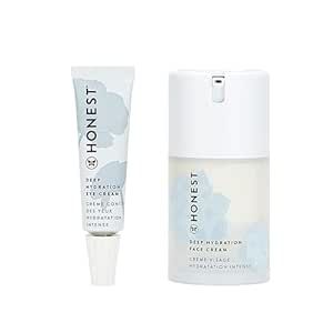 Honest Beauty Hydrating Skincare Bundle | Deep Hydration Face Cream + Eye Cream for All Skin Types | Supports Natural Moisture Barrier | EWG Verified + Cruelty Free | 1.7 fl oz. 0.5 fl oz