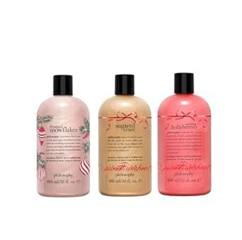 philosophy Holiday Cheer Celebration Bath & Body Shower Gels - Notes of joy, smiles, family, sugar, snow, & hollyberries