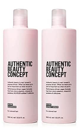 Authentic Beauty Concept Glow Cleanser & Conditioner Set | Shampoo + Conditoner | Color Treated Hair | Preserves Color, Seals Cuticle | Vegan & Cruelty-free | Sulfate-free | 33.8 fl. Oz.