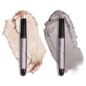 Julep Eyeshadow 101 Crème to Powder Waterproof Eyeshadow Stick Duo, Rainstorm Shimmer and Pearl Shimmer