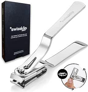 Swissklip Nail Clippers for Men I Well Suited as Finger Nail Clippers Adult I Also Can be Used as Fingernail Clippers for Women I Swissklip Nail Clipprs Rate Among The Best Nail Clippers (1 Pack)