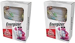 Energizer Garland Christmas Lights, 1 Count (Pack of 2), Warm White