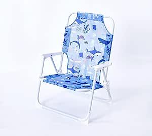 Idea Nuova Kids Outdoor Beach Chair, 12" D x 14.75" W x 19" H, Shark