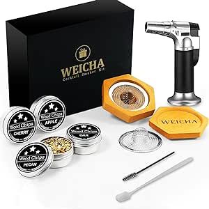 WEICHA Whiskey Bourbon Gifts for Men - Cocktail Smoker Kit with Torch, Birthday Anniversary Unique Gifts for Husband Dad Grandpa,Smoked Cocktail Kit,Cool Mens Gifts Ideas for Valentines Day