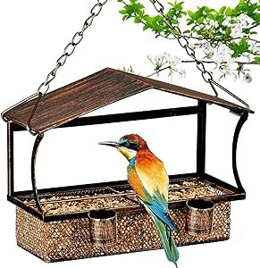 Window Bird Feeder, Bird Feeders for Outdoors Hanging, Bird Feeder Window with Strong Suction Cups and Super Adhesive Sheet, Window Bird Feeders for Viewing,as Gift Idea for Bird Lovers